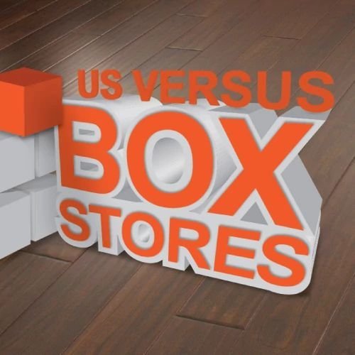 us vs box stores graphic from Goodrich Floor Coverings Inc in Salt Lake City